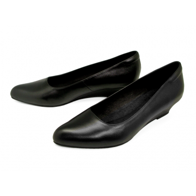 Women Courts Middle Heel SC-76 Black Nappa