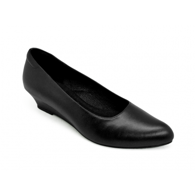Women Courts Middle Heel SC-76 Black Nappa
