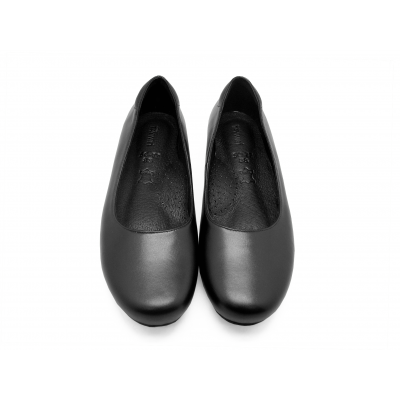 Women Courts Flat SC-77 Black Nappa