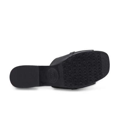 Women Sandals SC-79 Black Corrected Grain Leather