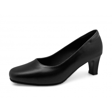 Women Courts Middle Heel SC-80 Black Nappa