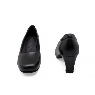 Women Courts Middle Heel SC-80 Black Nappa