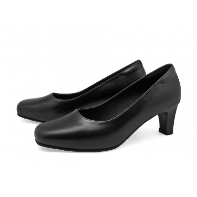 Women Courts Middle Heel SC-80 Black Nappa
