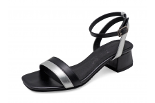 Women Sandals SC-84 Black-Silver Nappa