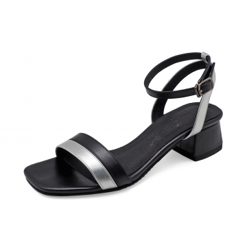 Women Sandals SC-84 Black-Silver Nappa