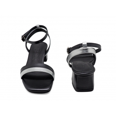 Women Sandals SC-84 Black-Silver Nappa