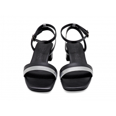 Women Sandals SC-84 Black-Silver Nappa