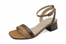 Women Sandals SC-84 Beige-Brown Nappa