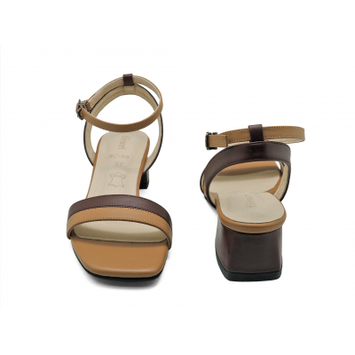 Women Sandals SC-84 Beige-Brown Nappa