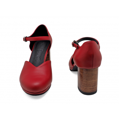 Women Sandals SC-85 Red Nappa