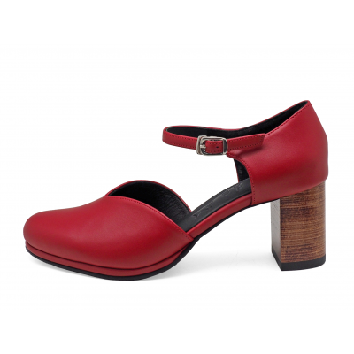 Women Sandals SC-85 Red Nappa