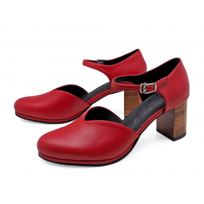Women Sandals SC-85 Red Nappa