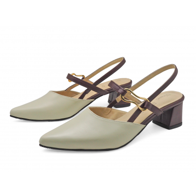 Women Sandals SC-87 Cream-Brown Nappa