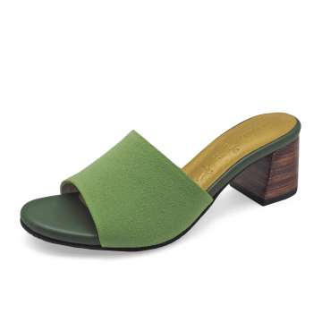 Women Sandals SC-88 Light Green Suede
