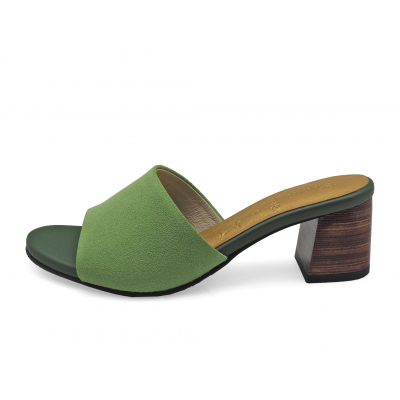 Women Sandals SC-88 Light Green Suede
