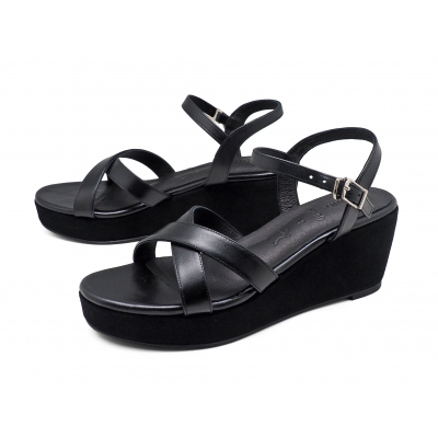 รองเท้าแตะ SC-90 หนังนิ่มดำ