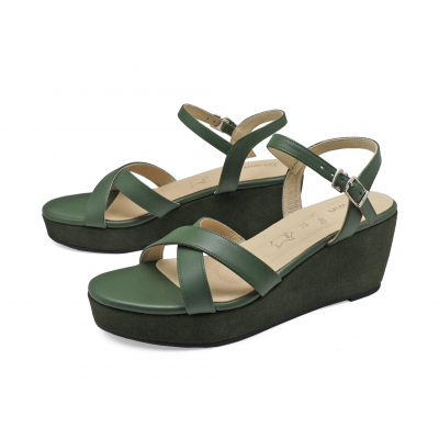 รองเท้าแตะ SC-90 หนังนิ่มเขียวขี้ม้า