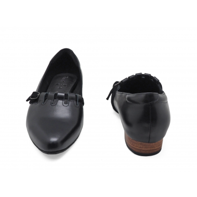 Women Courts Flat SC-91 Black Nappa-Black Suede