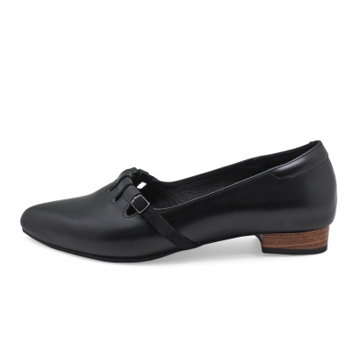 Women Courts Flat SC-91 Black Nappa-Black Suede