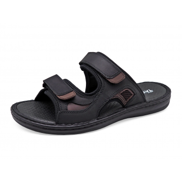 Men Sandals SKA-25 Black Nubuck-Brown Nubuck (Oiled)