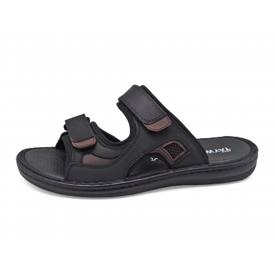 Men Sandals SKA-25 Black Nubuck-Brown Nubuck (Oiled)