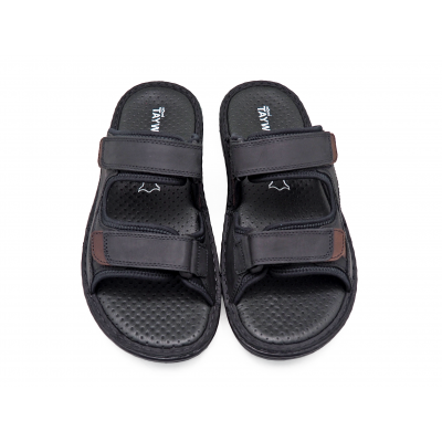 Men Sandals SKA-25 Black Nubuck-Brown Nubuck (Oiled)