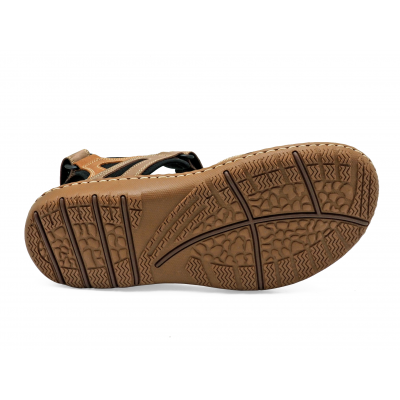 Men Sandals SKA-27 Green Khaki-Tan Nubuck