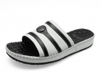 Men Sandals SKC-15 White-Black Nappa