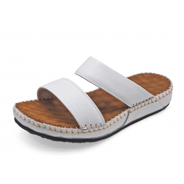 Sandals Flat SKC-16 White Corrected Grain Leather