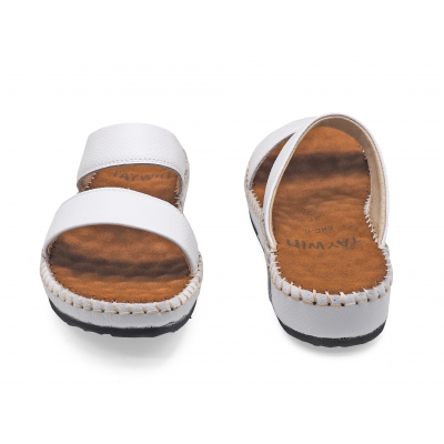 Sandals Flat SKC-16 White Corrected Grain Leather