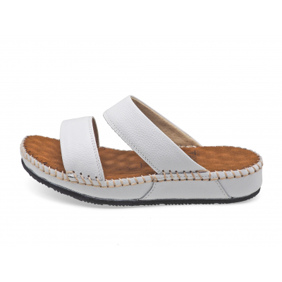 Sandals Flat SKC-16 White Corrected Grain Leather