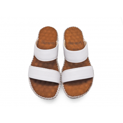 Sandals Flat SKC-16 White Corrected Grain Leather