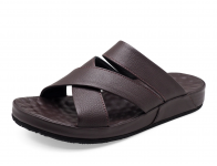 Sandals Flat SKC-17 Brown Corrected Grain Leather