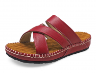 Sandals Flat SKC-17 Red Chamois Leather