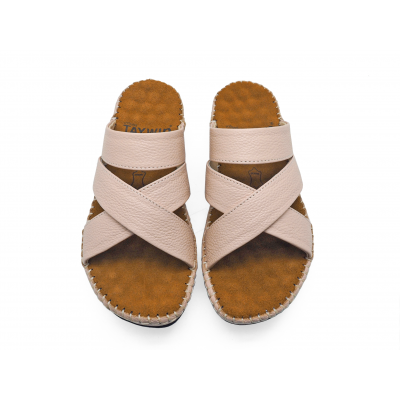 Sandals Flat SKC-17 Old Rose Pink Corrected Grain Leather
