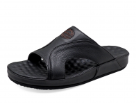 รองเท้าแตะ SKC-18 หนังชามัวร์ดำ-นิ่มดำ