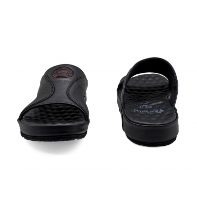 รองเท้าแตะ SKC-18 หนังชามัวร์ดำ-นิ่มดำ