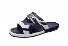 รองเท้าแตะ SKF-28 หนังปั่นนิ่มขาว-นิ่มกรมท่า-กลับกรมท่า