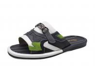 Men Sandals SKF-36 White&Navy Nappa-Grey&Green Suede