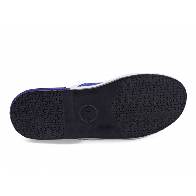 Men Sandals SKF-37 White Nappa-Blue Suede-Black Nappa
