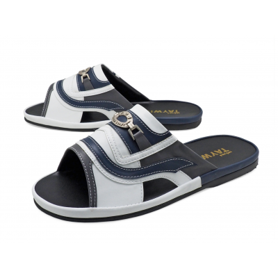 รองเท้าแตะ SKF-40 หนังไมโครไฟเบอร์นิ่มเทาแก่-นิ่มขาว-นิ่มกรมท่า