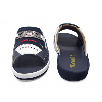 Men Sandals SKF-94 Navy-White Nappa-Navy Suede
