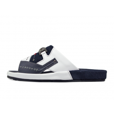 Men Sandals SKF-94 Navy-White Nappa-Navy Suede