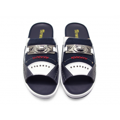 Men Sandals SKF-94 Navy-White Nappa-Navy Suede