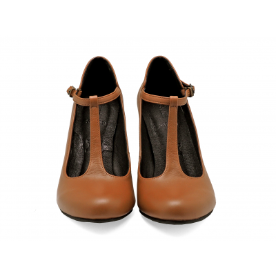 Women Courts High Heel SM-89 Tan Nappa