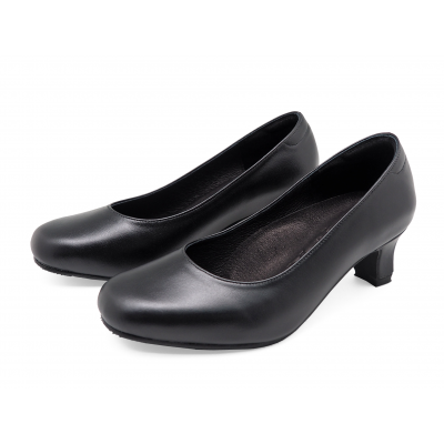 Women Courts Middle Heel SV-01 Black Nappa