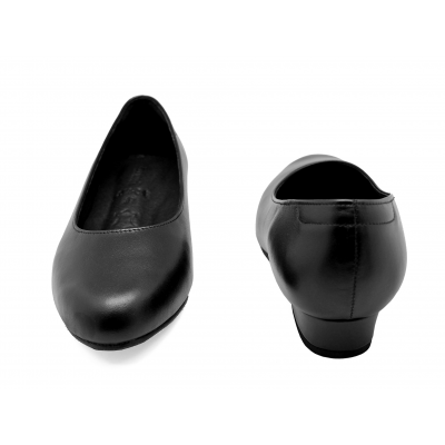 Women Courts Middle Heel SV-04 Black Nappa
