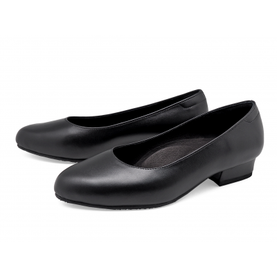 Women Courts Middle Heel SV-04 Black Nappa