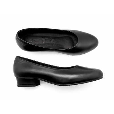 Women Courts Middle Heel SV-04 Black Nappa