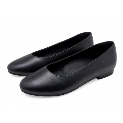 Women Courts Flat SV-05 Black Nappa